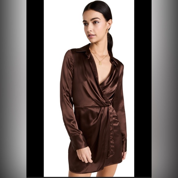 Reformation Dresses & Skirts - Reformation brown silk mini dress